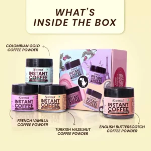 Alternative view of Bevzilla 25g x 4 Coffee Jars Combo - Turkish Hazelnut, English Butterscotch, Colombian Gold, French Vanilla