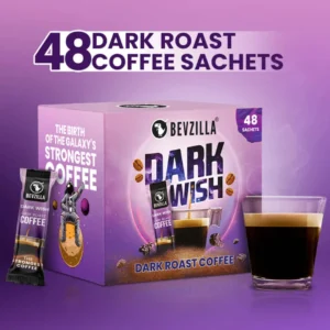 Bevzilla Dark Roast Coffee - Bold & Intense, 5X Stronger - 48 Sachets