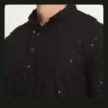 Men's Chikankari Black Kurta - Classic Cotton Blend Ethnic Attire