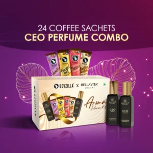 Bevzilla Aroma Infusion Kit: 24 Coffee Sachets & 2 Luxury Perfumes
