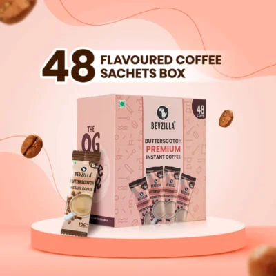 Bevzilla Instant Butterscotch Coffee Sachets - 48 Sachets Box