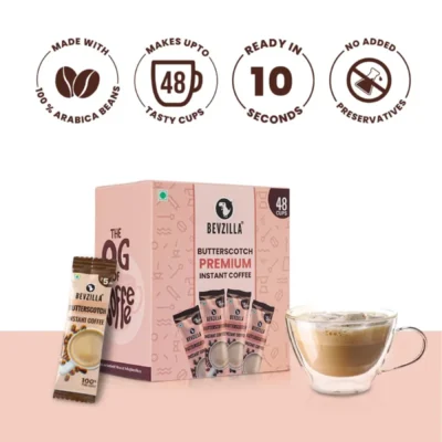 Alternative view of Bevzilla Instant Butterscotch Coffee Sachets - 48 Sachets Box