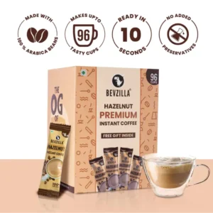Alternative view of Bevzilla Hazelnut Coffee Sachets Box - 96 Sachets of Pure Arabica Bliss