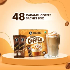 Bevzilla Caramel Instant Coffee Powder (48 Sachets)
