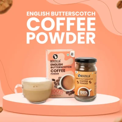 Bevzilla English Butterscotch Instant Coffee Powder (75g): Pure Arabica Beans Delight