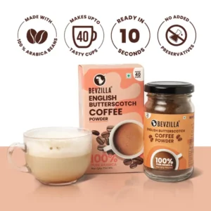 Alternative view of Bevzilla English Butterscotch Instant Coffee Powder (75g): Pure Arabica Beans Delight