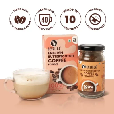 Alternative view of Bevzilla English Butterscotch Instant Coffee Powder (75g): Pure Arabica Beans Delight