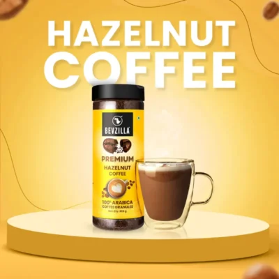 Bevzilla Premium Hazelnut Coffee Powder - 200g (100 Cups) Arabica Instant