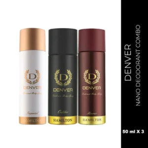 DENVER Perfume Body Spray Caliber, Honour & Imperial Nano Deo - 150ml (Pack of 3 x 50ml)