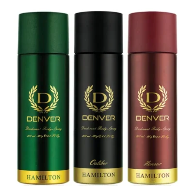 Denver Hamilton, Caliber and Honour Combo Deodorant Spray for Men (600 ml, Pack of 3)