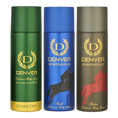 Denver Hamilton, Rider and Goal Combo Deodorant Spray for Men (Pack of 3)