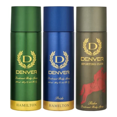 DENVER Rider, Pride and Hamilton Combo Deodorant Spray for Men (Pack of 3)