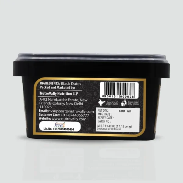 NutroVally Black Dates 400gm (Pack of 2) - Nutrient-Dense Sweet Treats - Image 3