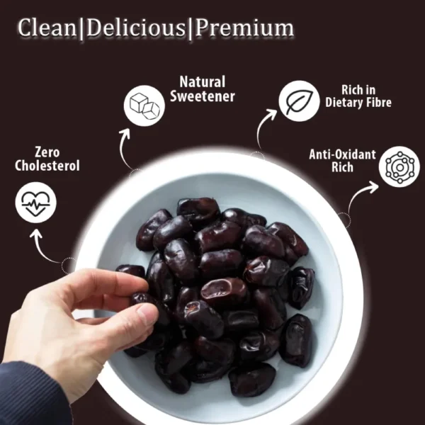 NutroVally Black Dates 400gm (Pack of 2) - Nutrient-Dense Sweet Treats - Image 4