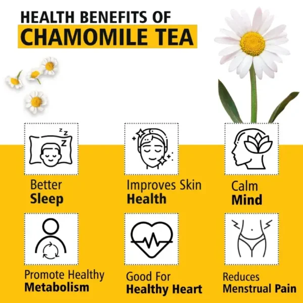NutroVally Chamomile Tea: Pure Sleep & Stress Relief - 50 Sachets - Image 3