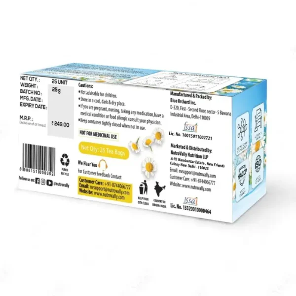 NutroVally Chamomile Tea: Pure Sleep & Stress Relief - 50 Sachets - Image 6