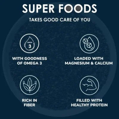 Alternative view of NutroVally Raw Chia Seeds 200gm - Powerhouse of Nutrition