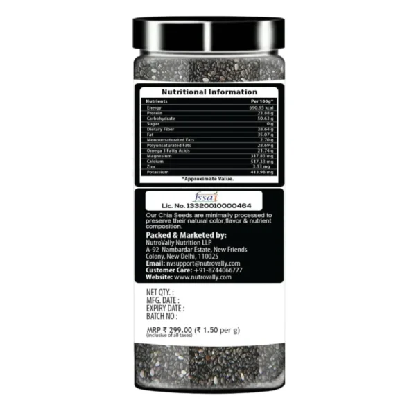 NutroVally Raw Chia Seeds 200gm - Powerhouse of Nutrition - Image 5