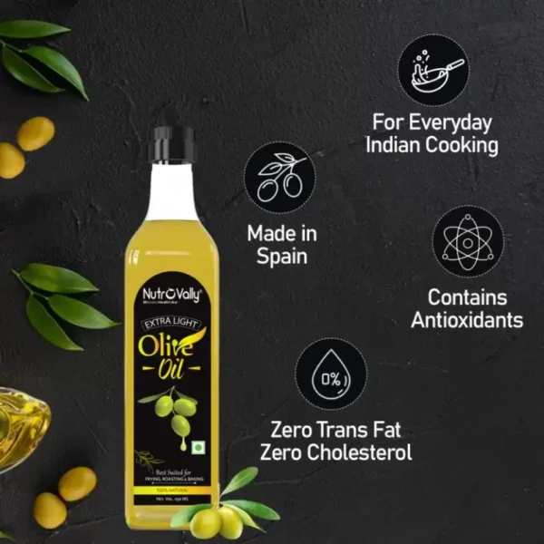 NutroVally Extra Light Olive Oil 250ml - Pure, Heart-Healthy Cooking Oil - Image 2