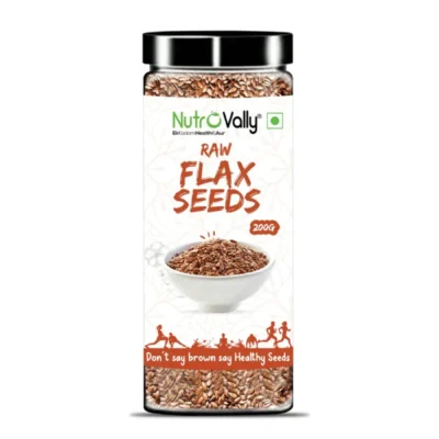 NutroVally Premium Flax Seeds - Omega-3 & Fiber Rich, 200gm