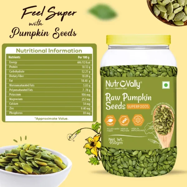 NutroVally Raw Pumpkin Seeds 950gm - Nutty & Nutrient-Rich - Image 4