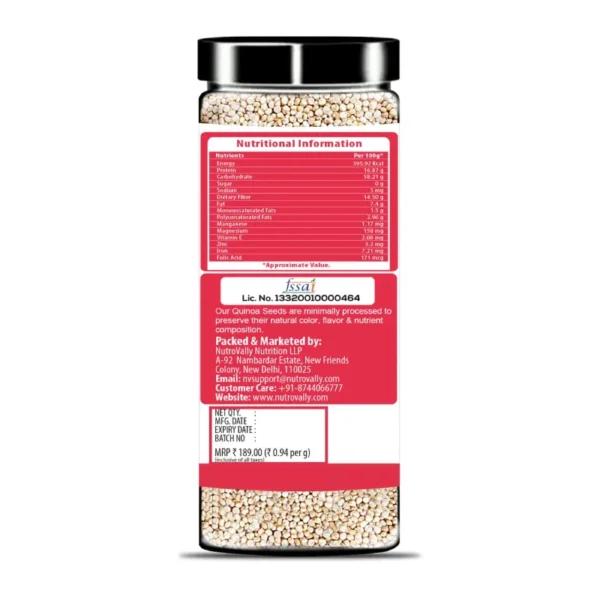 NutroVally White Quinoa Seeds, Raw & Unroasted, 200g - Health Reimagined - Image 5