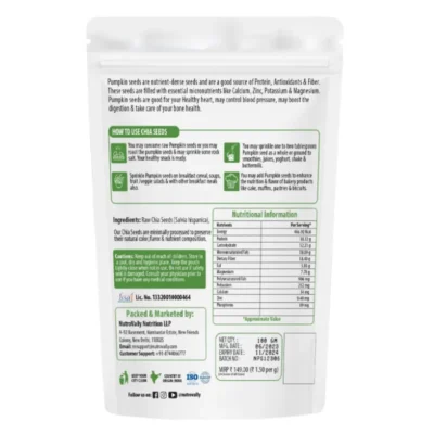 Alternative view of Nutrovally Raw Pumpkin Seeds, 100g - Nourish Your Body Naturally