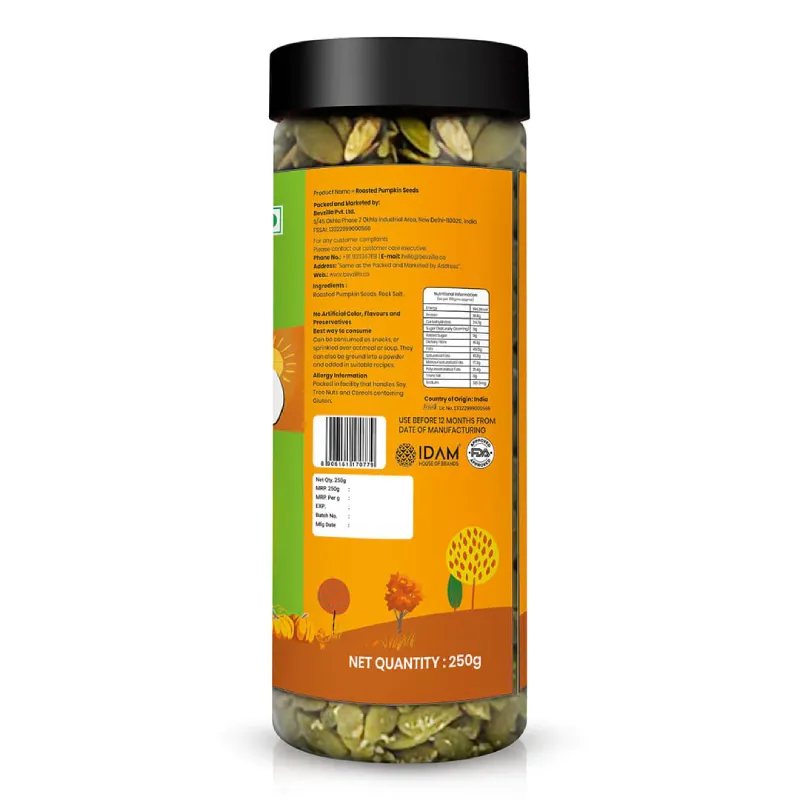 Bevzilla (Nutzilla) Roasted Pumpkin Seeds (250g): Nutritional Powerhouse for Wholesome Snacking Bevzilla (Nutzilla) Roasted Pumpkin Seeds (250g): Nutritional Powerhouse for Wholesome Snacking - Image 5
