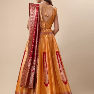 Alternative view of Shoppy Orange Art Silk Lehenga Choli with Zari Work