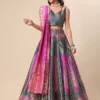 Shoppy Rama Art Silk Embellished Lehenga Choli - Semi Stitched