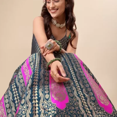 Shoppy Rama Art Silk Embellished Lehenga Choli - Semi Stitched