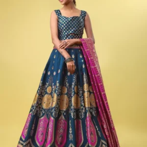 Shopsy Rama Zari Work Lehenga Choli - Festive Elegance