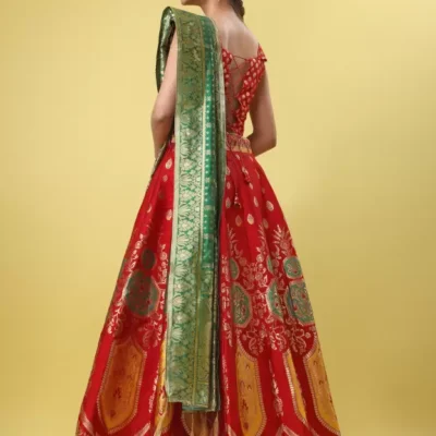 Alternative view of Radiant Red Shopsy Zari-Work Lehenga Choli