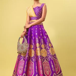 Shopsy Wine Embellished Lehenga Choli - Art Silk & Jacquard