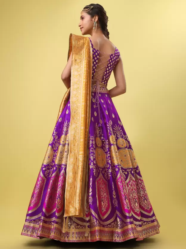 Shopsy Wine Embellished Lehenga Choli - Art Silk & Jacquard Shopsy Wine Embellished Lehenga Choli - Art Silk & Jacquard - Image 2
