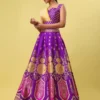 Shopsy Wine Embellished Lehenga Choli - Art Silk & Jacquard