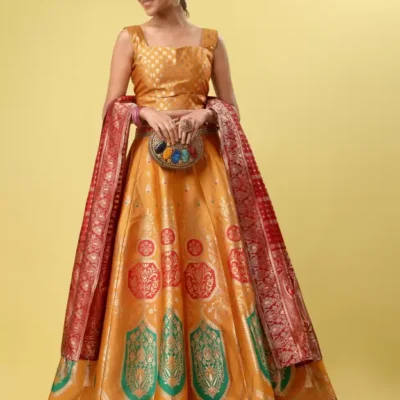 Shopsy Yellow Zari-Work Lehenga Choli - Wedding & Festive Wear