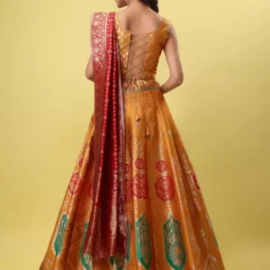 Alternative view of Shopsy Yellow Zari-Work Lehenga Choli - Wedding & Festive Wear