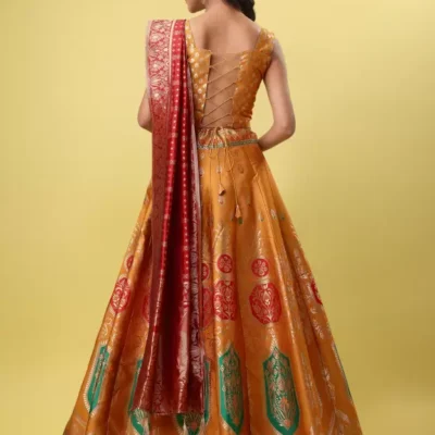 Alternative view of Shopsy Yellow Zari-Work Lehenga Choli - Wedding & Festive Wear
