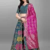 Shopsy Teal Zari Work Semi-Stitched Lehenga Choli