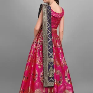 Alternative view of Shopsy Pink Semi-Stitched Lehenga Choli - Perfect for Weddings & Festivities