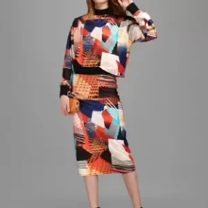 Shopsy Multicolor Crepe Co-ords Set with Printed Palazzos