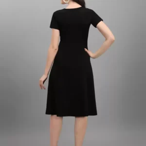 Alternative view of Shopsy Fit & Flare A-line Dress - Elegant Purple & Black