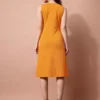 Shopsy Women A-line Yellow Dress - Vibrant Knee-Length Elegance
