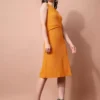 Shopsy Women A-line Yellow Dress - Vibrant Knee-Length Elegance