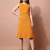 Shopsy Women A-line Yellow Dress - Vibrant Knee-Length Elegance
