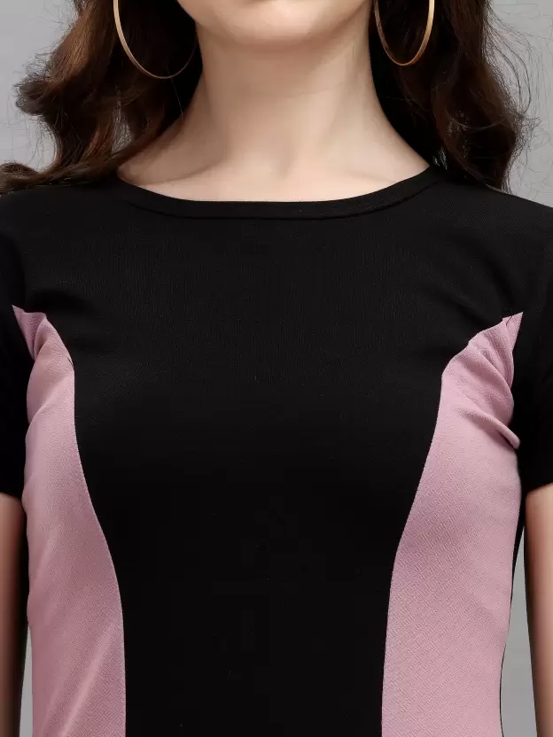 Shopsy Women's Elegant Purple & Black Bodycon Dress Shopsy Women's Elegant Purple & Black Bodycon Dress - Image 6