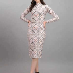 Shopsy Siri-Turtle Elegant Beige Bodycon Dress for Women