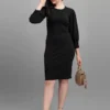 Shopsy Elegant Black Bodycon Dress for Women - Versatile & Comfortable