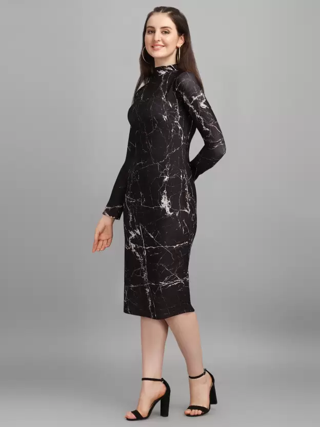 Shopsy Chic Bodycon Black Dress - Elegance Meets Comfort Shopsy Chic Bodycon Black Dress - Elegance Meets Comfort - Image 3